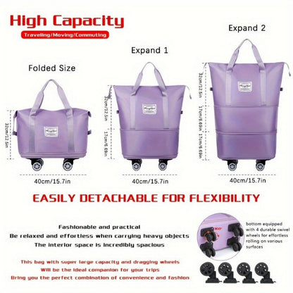 Carry On Luggage – Nylon, Foldable, Large Capacity, for Travel – detail view 5