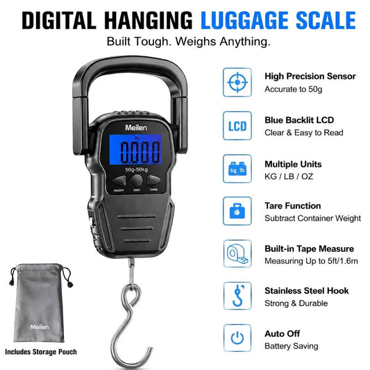 Carry On Luggage – for Travel, Digital Scale 110lb 50kg Portable – front view