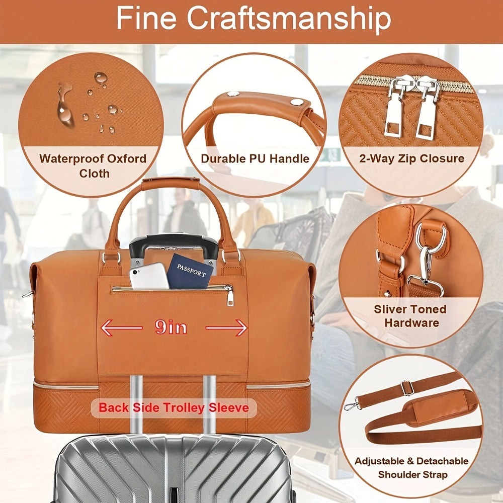 Carry On Luggage – for Travel, Large Weekender Shoe Compartment Duffel – detail view 8