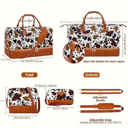 Carry On Luggage – for Travel, Patterned Weekender Shoe Compartment Large – detail view 3