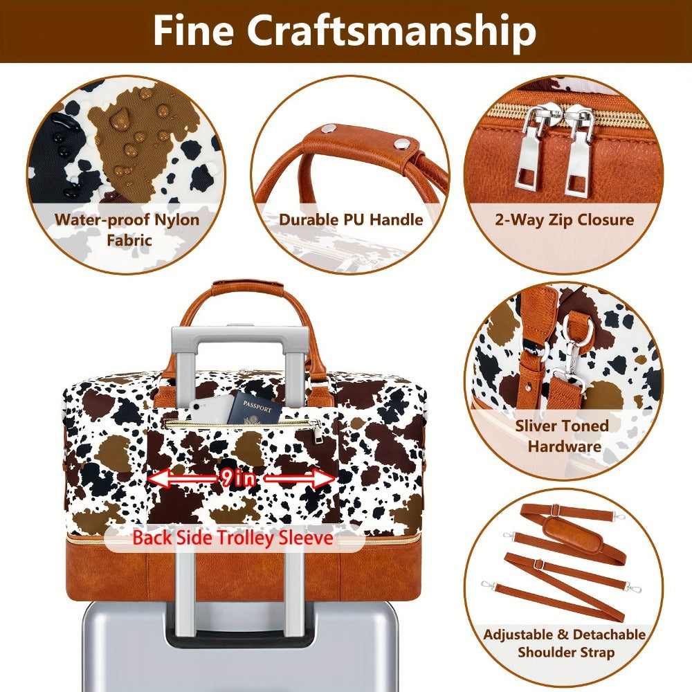 Carry On Luggage – for Travel, Patterned Weekender Shoe Compartment Large – detail view 5