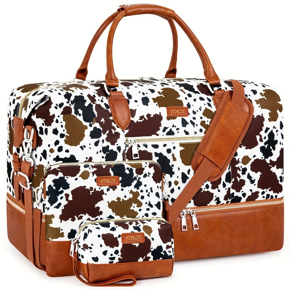 Carry On Luggage – for Travel, Patterned Weekender Shoe Compartment Large – front view