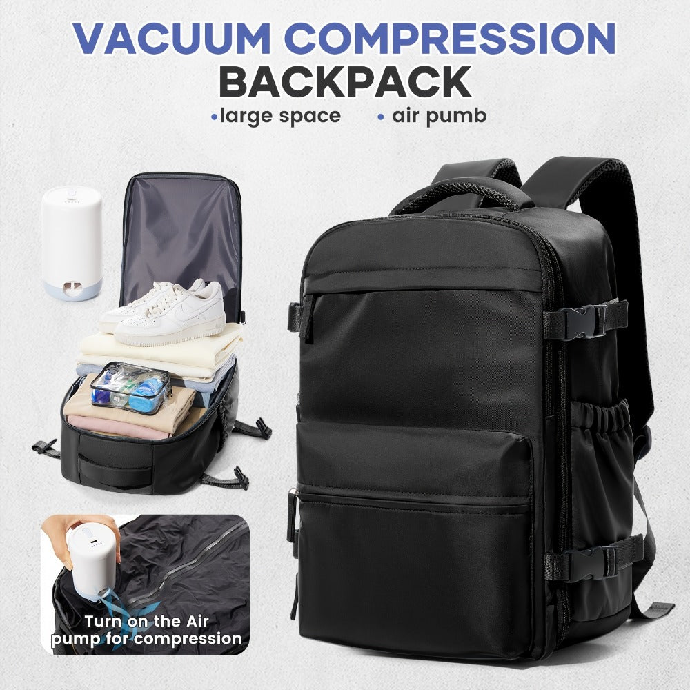 Carry On Luggage – for Travel, Vacuum Compression Air Pump Carry – front view