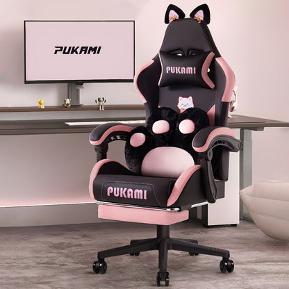 Cat Ear Reclining Gaming Chair with Footrest and Lumbar Support and High Back detail image - detail view 3