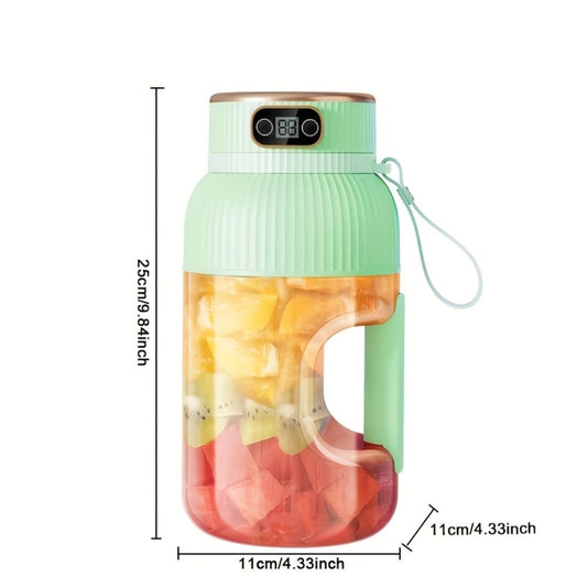 Portable Juicer Travel Blender with Digital Display 33.8oz - Motorized Wireless Blender for Smoothies, Milkshakes & Protein Shakes, Rechargeable Mini Blender for Gym, Picnic & Travel, No Outlet Needed