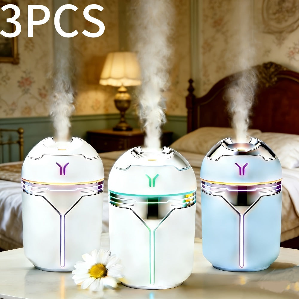Humidifier 3-Piece Mini Set with Adjustable Spray, Color Lighting and White-Blue Combinations
