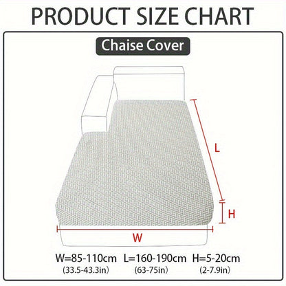 Jacquard Stretch Sofa Cover Non-Slip | Elastic Wear-Resistant Couch Slipcover, Polyester Jacquard Fabric, 1 to 4 Seat Sectional L-Shape, Armrest Backrest, Machine Washable