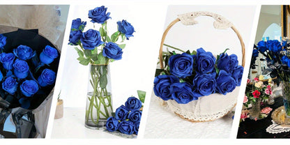 Artificial Flowers Long-Stem Velvet Rose Set in 50 or 100-Piece Variant Options across Five Colors