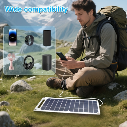 Solar Charging Panel 4W 10W Compact Lightweight Single-Crystal Monocrystalline Micro USB for Mobile Phone Power Bank Camera Speaker Hiking Camping Outdoor Travel