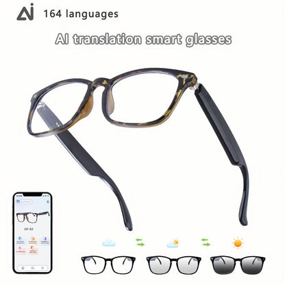 Smart Glasses 160-Language Translation Eyewear with Open-Ear Audio and 19 Photochromic Frame Options
