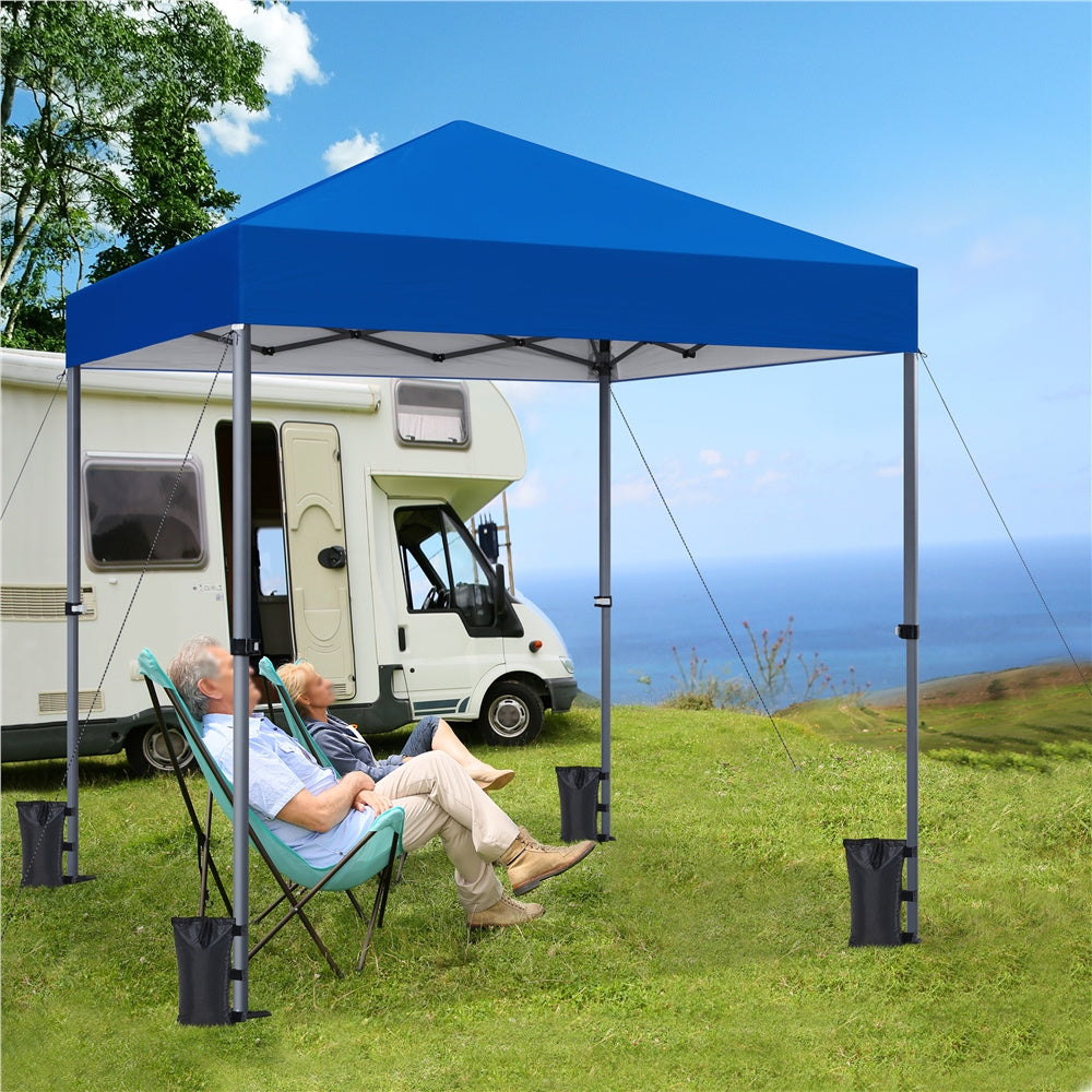 Pop Up Canopy One-Push Lock UPF 50+ Height Adjustable Instant Canopy Tent with Roller Bag, Guy Lines & Ground Anchors for Party