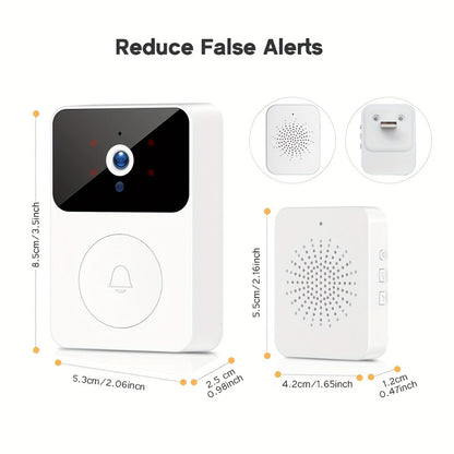 Voice Change Doorbell Camera Wireless HD 960P – Night Vision, Two-Way Audio, Motion Alert Push Notification, 2.4GHz WiFi, Rechargeable Battery, Remote Mobile View, Single or 2-Pack, Black White