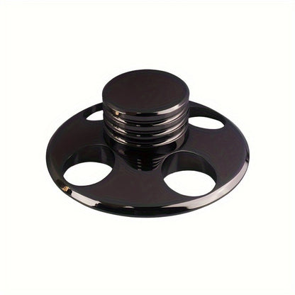 Vinyl Record Weight Stabilizer, 79 mm Metal Turntable Clamp in Solid or Four-Hole Black, Silvery and Golden Options