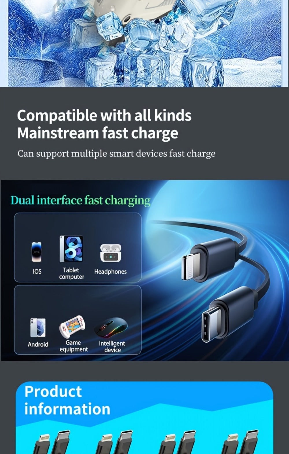 120W Fast Car Charger 4-in-1 with Retractable PD 3.0 Type-C Cable & Multi-Port USB Adapter – Short Circuit & Overheat Protection for iPhone Samsung Galaxy S25 Ultra Huawei Android, 4 Colors Available
