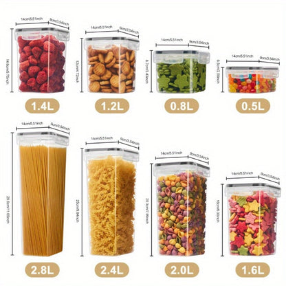 Food Storage Containers Multi-Size Pantry Set with Matching Lids, Labels and Markers in Four Pack Options
