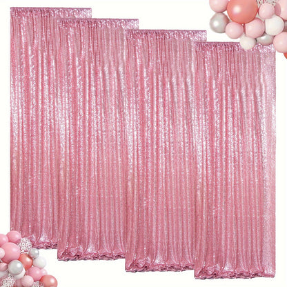 Sequin Backdrop Curtain for Party Wedding - 4x8ft Shimmering Glitter Curtain for Birthday Photo Booth Stage Decoration, Easy Hang, Multi-Color