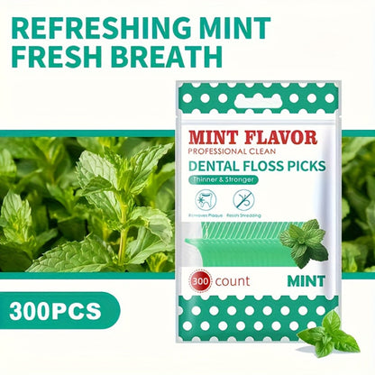 600-Count Mint Floss Picks with Ultra-Fine Disposable Sticks for Home, Travel and Daily Oral Care