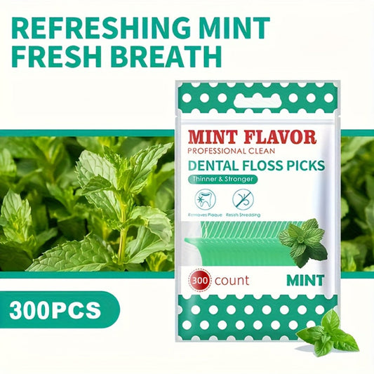 Mint Floss Picks 600 Count — Ultra-Fine Disposable Dental Floss Sticks, Interdental Cleaning, Plaque Removal, Fresh Breath, Portable Oral Care for Home, Travel & Family Daily Use