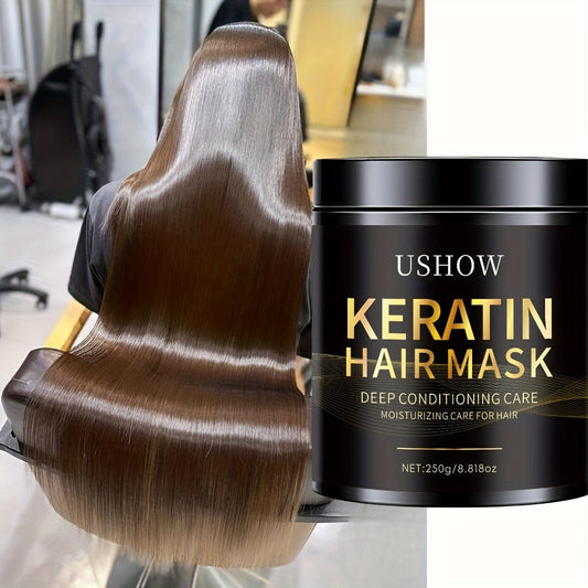 Deep Conditioning Keratin Hair Mask 250g with Collagen – Repairs Dry & Damaged Hair, Anti-Breakage, Reduces Split Ends, Softens & Strengthens, Color-Treated Safe, 8.8oz
