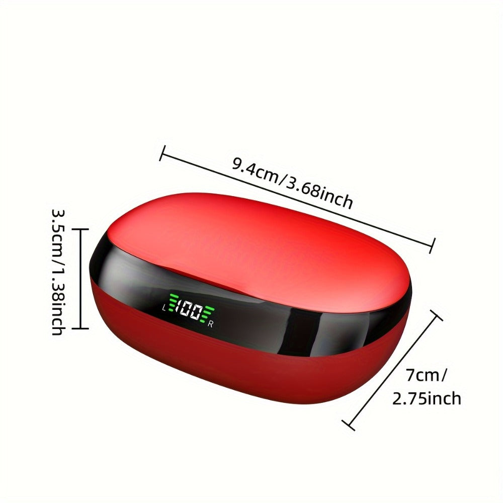 Sports Earhook TWS Earbuds ENC Noise Cancellation, LED Display Charging Case Touch Controls Type-C Charging, True Wireless Earphones Compatible with Mobile Phones for Running Gym Workout