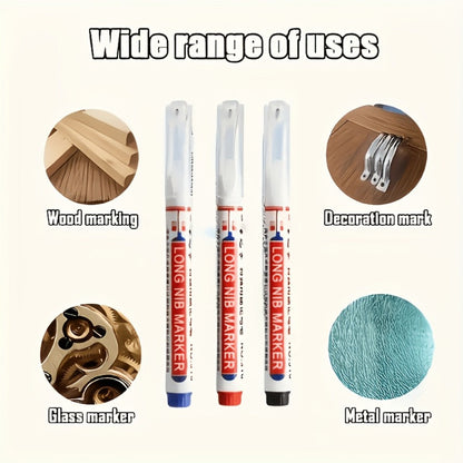 Deep Hole Marking Pens 29 Pack – Long Point Oil-Based Woodworking Markers, Multi-Color Red Blue Black Pencils for Wood, Ceramic, Tile & Bathroom Installation, Carpenter Marking Tool Set
