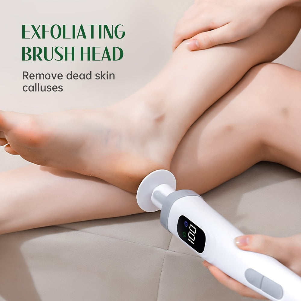 Electric Body Scrubber Brush 3 Replaceable Heads Dual Speed Shower Back Cleaner Exfoliating Skin Cleansing Massage African Bath Sponge Long Handle for Women Men Home Spa Daily Use