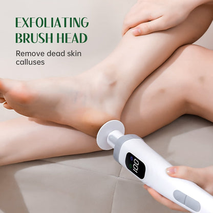 Electric Body Scrubber Brush 3 Replaceable Heads Dual Speed Shower Back Cleaner Exfoliating Skin Cleansing Massage African Bath Sponge Long Handle for Women Men Home Spa Daily Use
