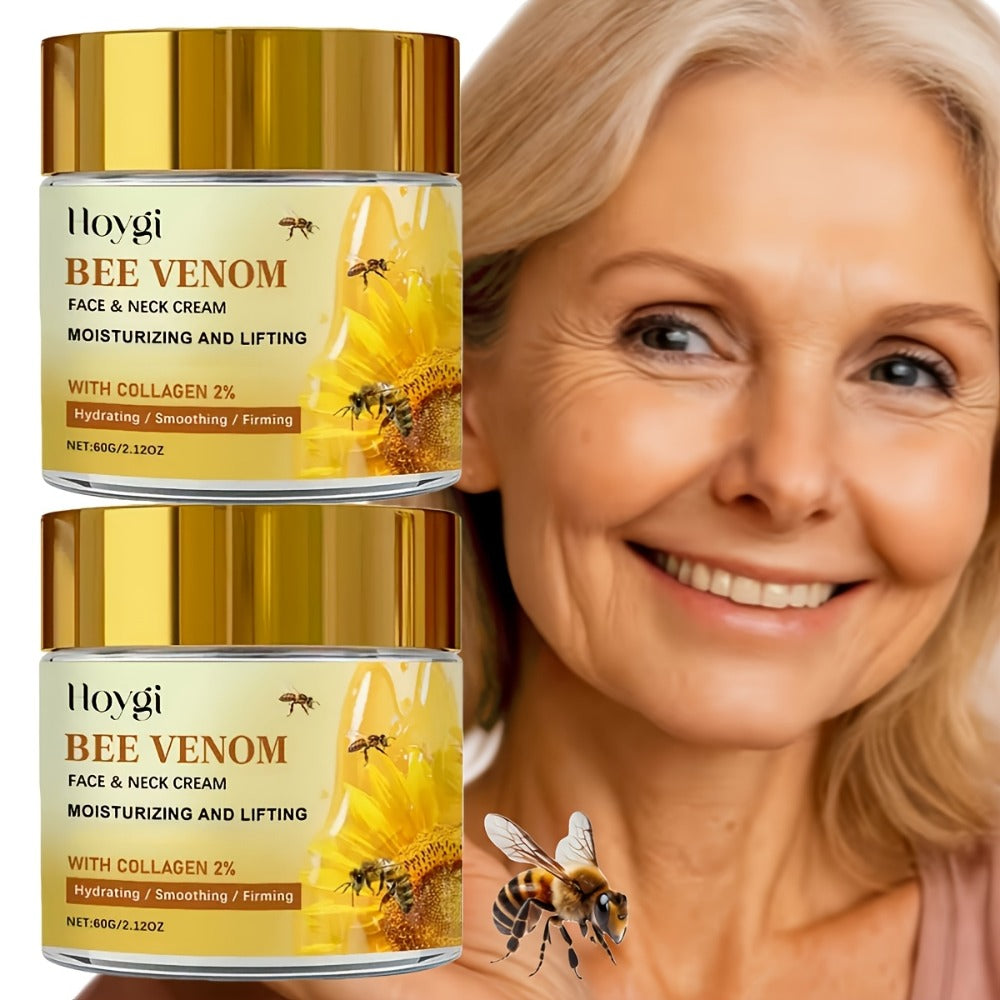 Face Cream Bee Venom and Collagen Two-Bottle Set for Morning and Evening Moisturizing Care