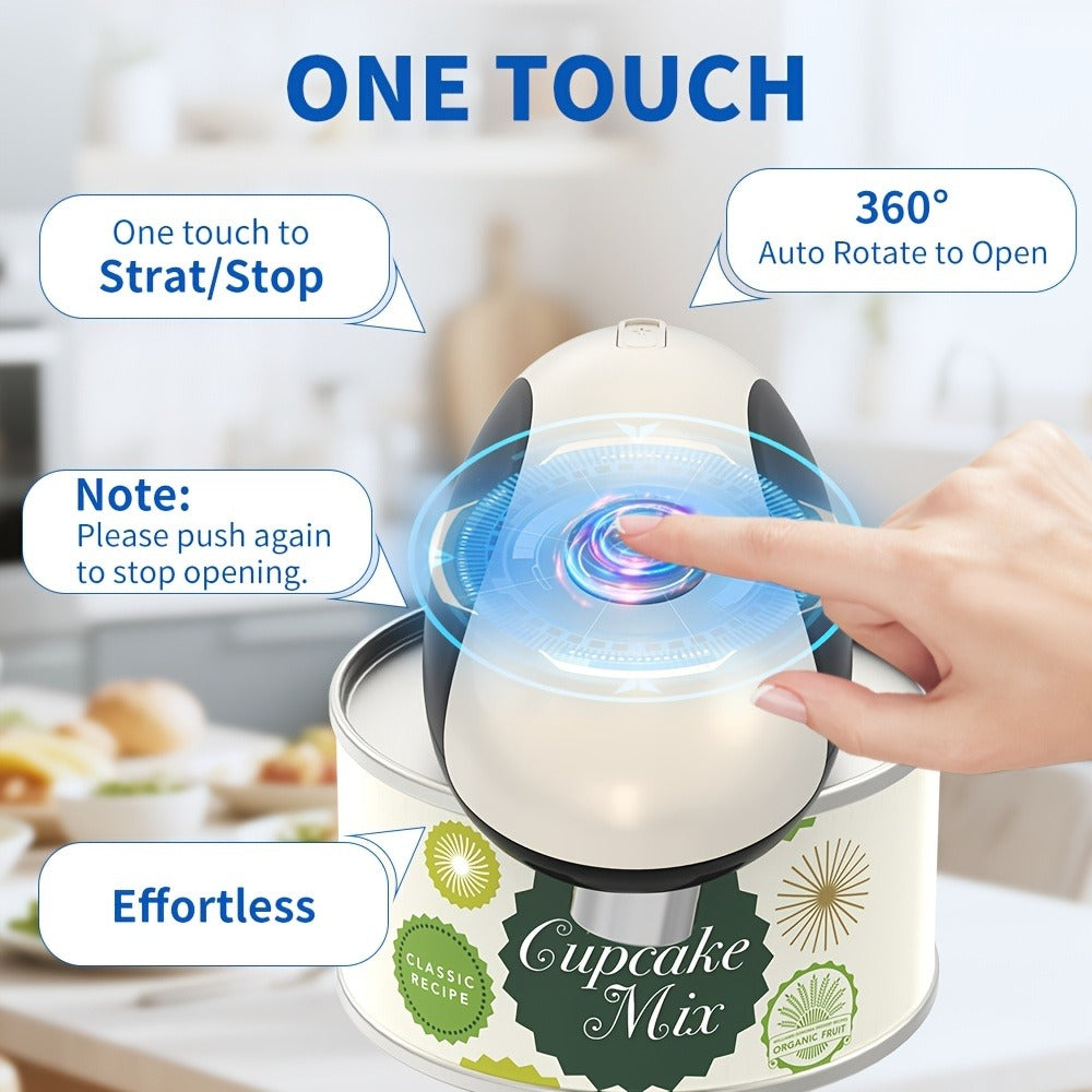 Cliton One-Touch Electric Can Opener with USB-C Rechargeable Power and Four Color Selections
