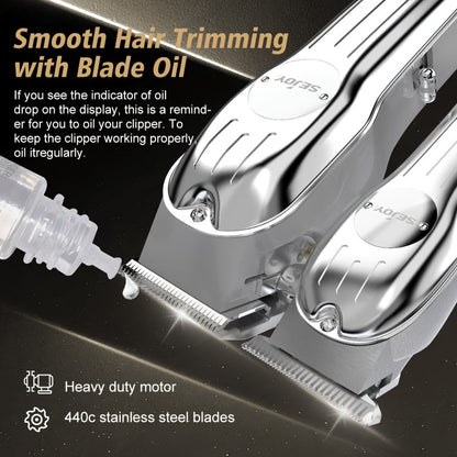 Hair Clipper Seacol Cordless Clipper Configurations with LED Displays, USB Charging and Guide Comb Accessories
