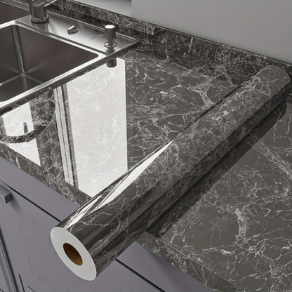 Marble Peel and Stick Wallpaper Roll - Oil-Proof Self-Adhesive Wall Contact Paper for Kitchen Backsplash Bathroom Countertop