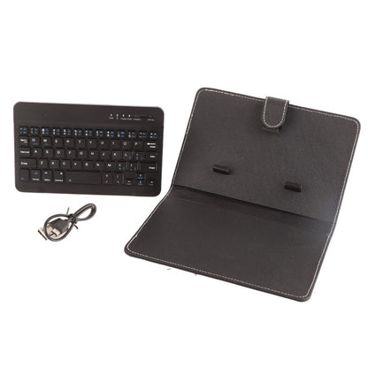 Collapsible Bluetooth Keyboard with Built-In Phone Stand – Wireless Portable Keyboard for Smartphones Tablets Laptops, Compatible with iOS Android Windows, PU Leather Case, Black Business Travel Keyboard