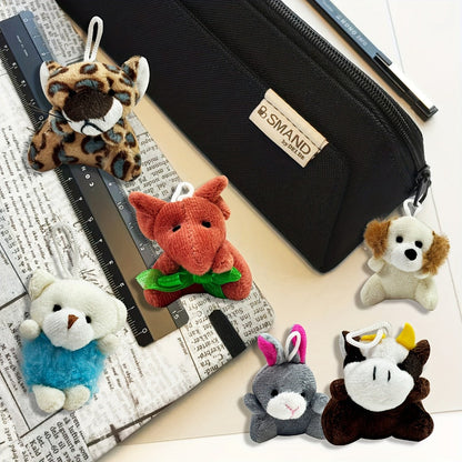 Mini Animal Plush Keychain 24 Pack Bulk — Small Stuffed Animals Assorted Random Colors, Party Favors for Kids, Carnival Prizes, Classroom School Gifts, Goody Bag Fillers, Christmas Easter Halloween Valentine