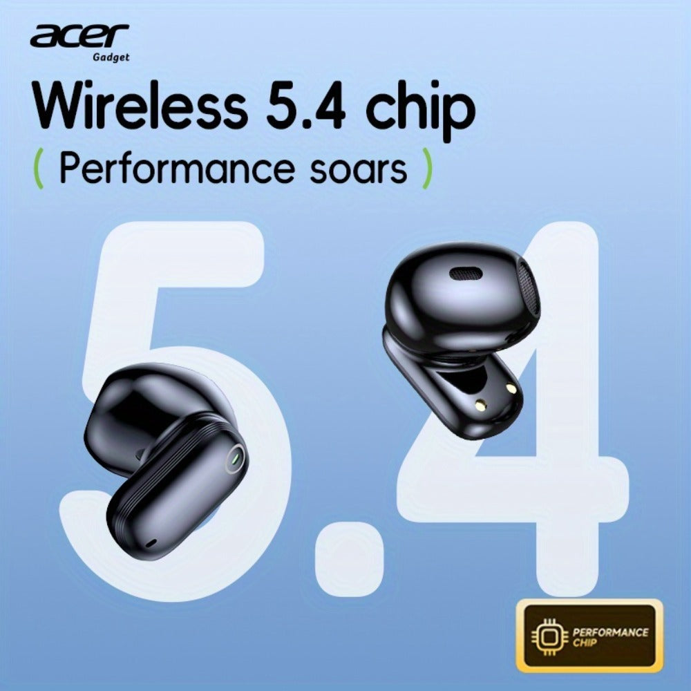 Acer OHR501 Dolby Surround Sound Wireless Earbuds Bluetooth 5.4 Semi-In-Ear TWS Intelligent Noise Cancellation Fingerprint Touch Control Ultra-Low Latency Type-C Fast Charging 8 Colors