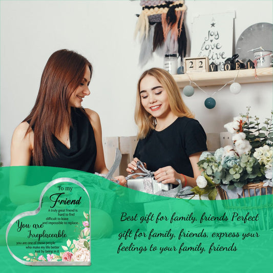 Sunflower Acrylic Friendship Gift for Women – Bestie Birthday Christmas Thank You Present Unbiological Sister BFF Keepsake