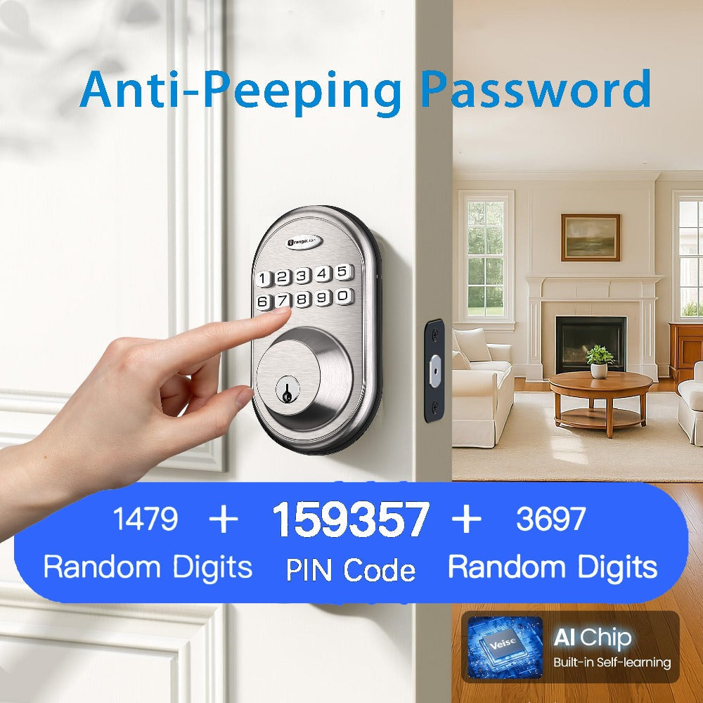 Electronic Keypad Deadbolt 3-Pack Keyless Entry Door Lock with 100-Code Capacity, Auto Lock, Anti-Peep PIN & Backup Key – No WiFi No App, Smart Lock for Home Villa Courtyard Apartment Standard Doors
