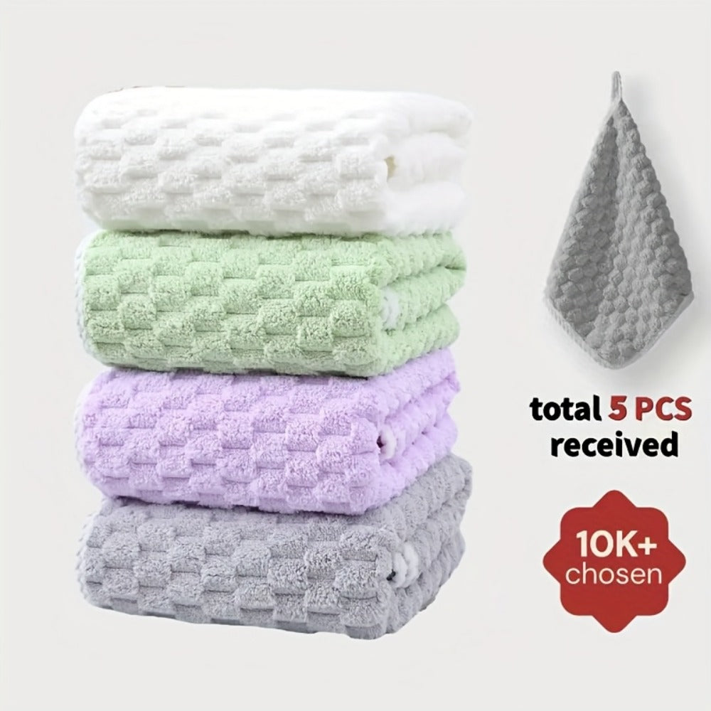 Bath Towels Set 4 or 8 Piece Microfiber Waffle Weave Collection in Gray, Pink, Blue and Beige