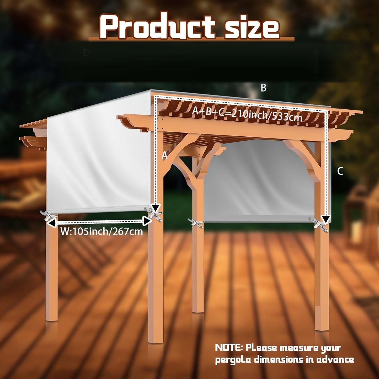 Pergola Replacement Canopy Single Panel | Patio Shade Backyard Porch