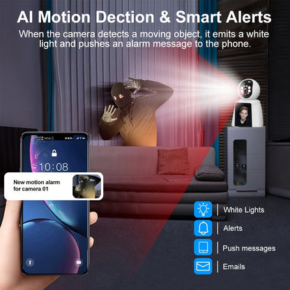Security Camera 1080P Pet Monitor with 3-Inch Screen, Video Calling, Two-Way Talk and 1 or 2 Pack
