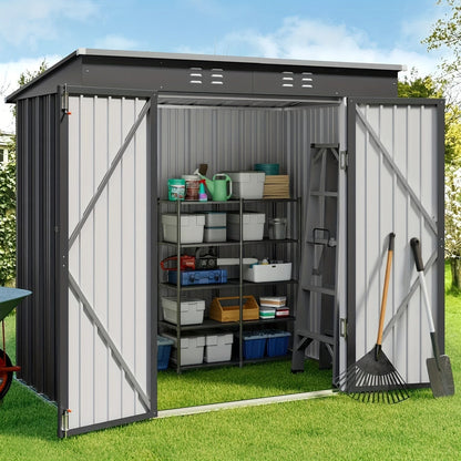 Metal Storage Shed Outdoor Garden Shed with Lockable Door – Weatherproof