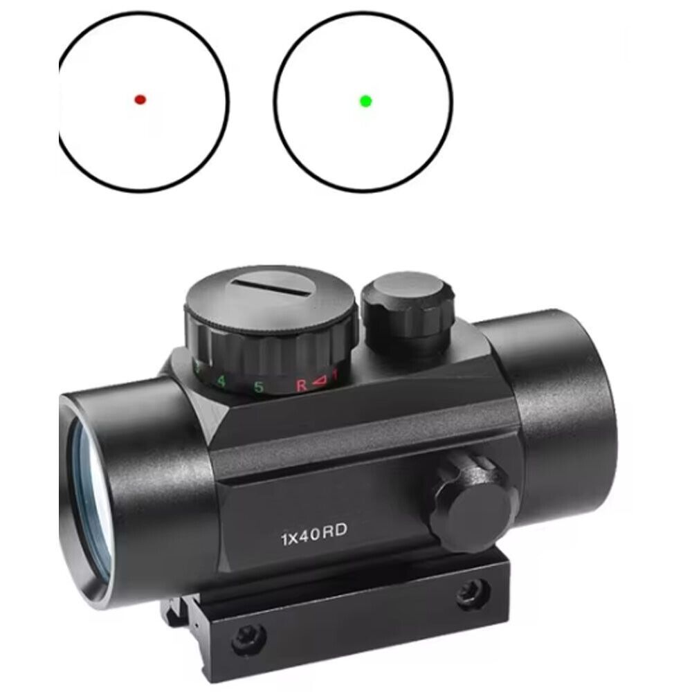 Red Green Dot Sight Scope 1x40 Picatinny Rail Mount 2 MOA Reticle for Rifles Shotguns Airsoft Hunting Shooting Optics Accessory