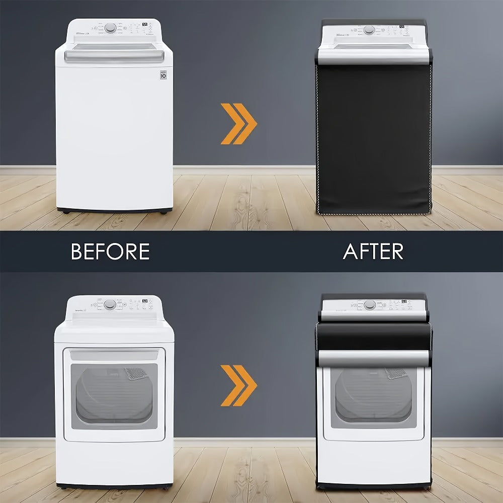 Two-Piece Washer and Dryer Cover Set with Roll-Up Access Panels in Black or Silver Checkout Options