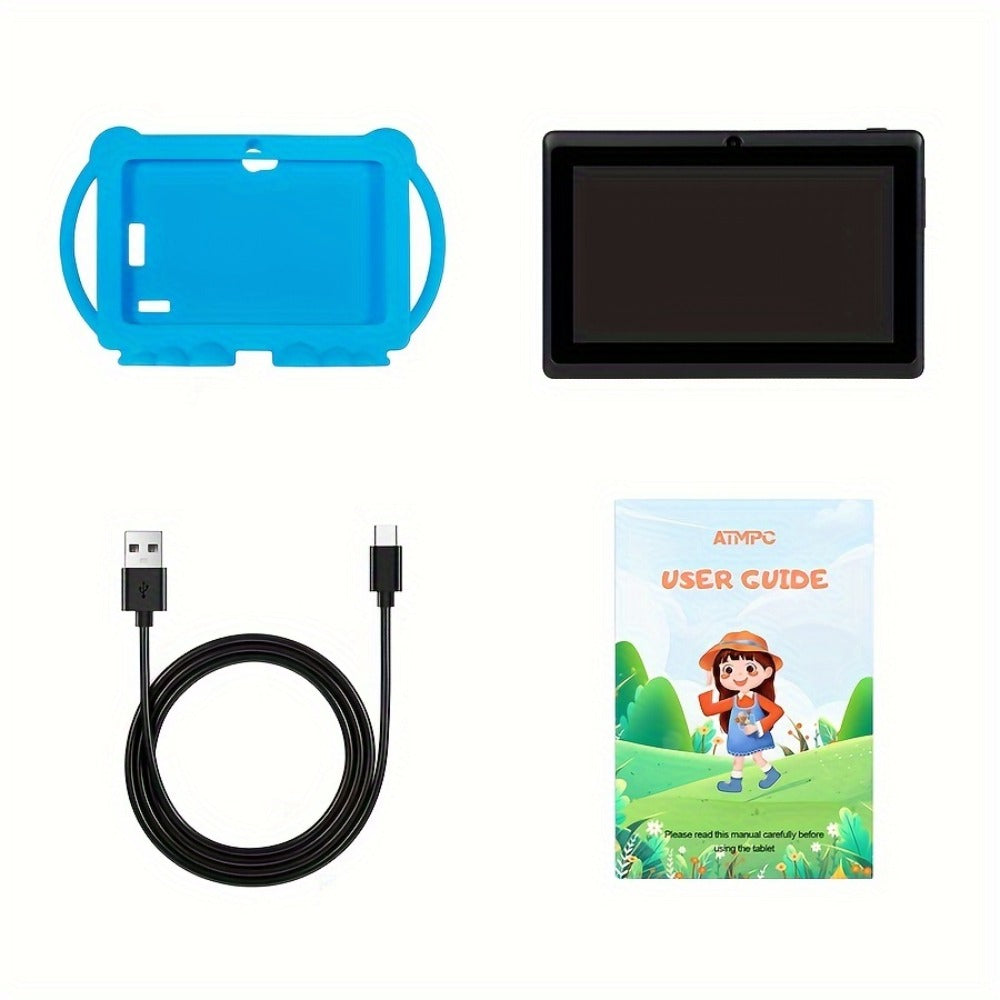 Kids Tablet 7 Inch with Android 14, 2GB RAM, 32GB Built-In Storage, Dual Cameras and Protective Case