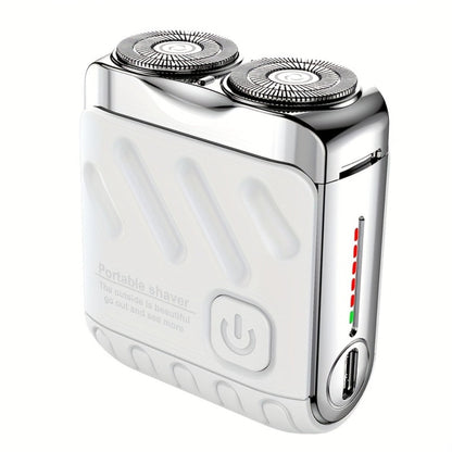 Portable Mini Electric Shaver for Men Dual Floating Blade USB Rechargeable – Cordless Travel Shaver Waterproof & Digital Display Upgrade Multiple Colors, Great Gift for Him