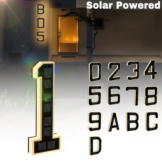 Solar House Numbers 9 Inch Backlit LED Address Sign – Waterproof IP44 Illuminated Number Plaques with Smart Light Sensor for Home Garden Courtyard Modern Decor