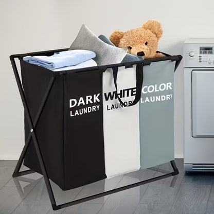 Rectangular Laundry Hamper Basket with Handles – Large Multi-Component Clothes Storage Organizer for Home, College Dorm, Bathroom & Bedroom – Stylish Functional Laundry Basket