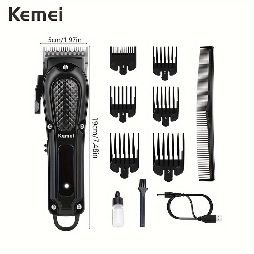 Professional Cordless Hair Cutting Shears – Kemei KM-1071 USB Rechargeable Electric Hair Scissors for Barbers, Salon, Spa & Travel, Portable Haircutting Tool