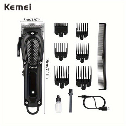 Professional Cordless Hair Cutting Shears – Kemei KM-1071 USB Rechargeable Electric Hair Scissors for Barbers, Salon, Spa & Travel, Portable Haircutting Tool