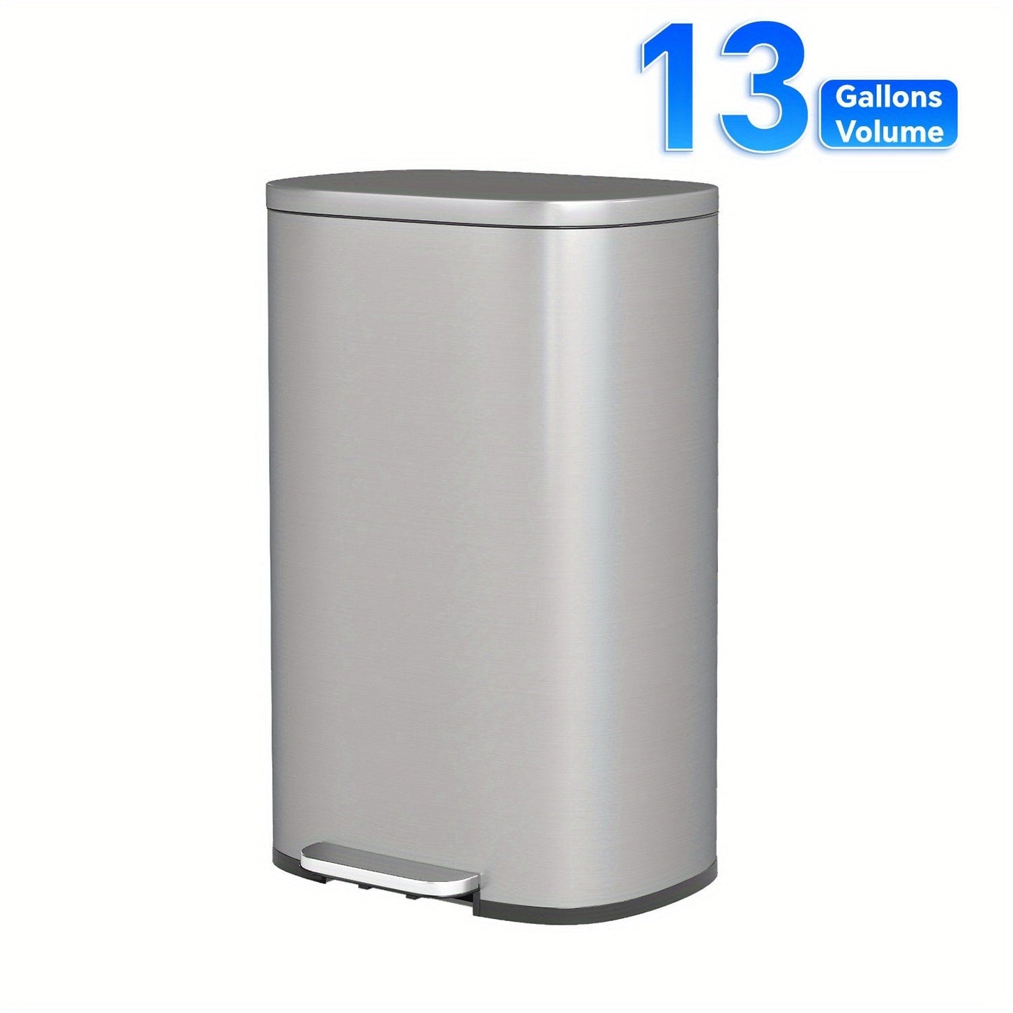 Pedal Trash Can with Removable Inner Bucket, 13, 7.93 or Twin 1.32-Gallon Options in Four Finishes