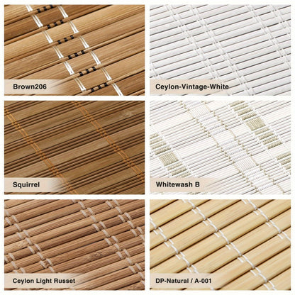 Woven Bamboo Roman Window Shade in Six Exact Color Names, 60-Inch Height and Widths from 23 to 48 Inches